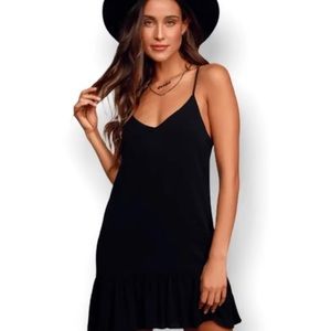 Lulus Garden Bloom Black Ruffled Shift Dress